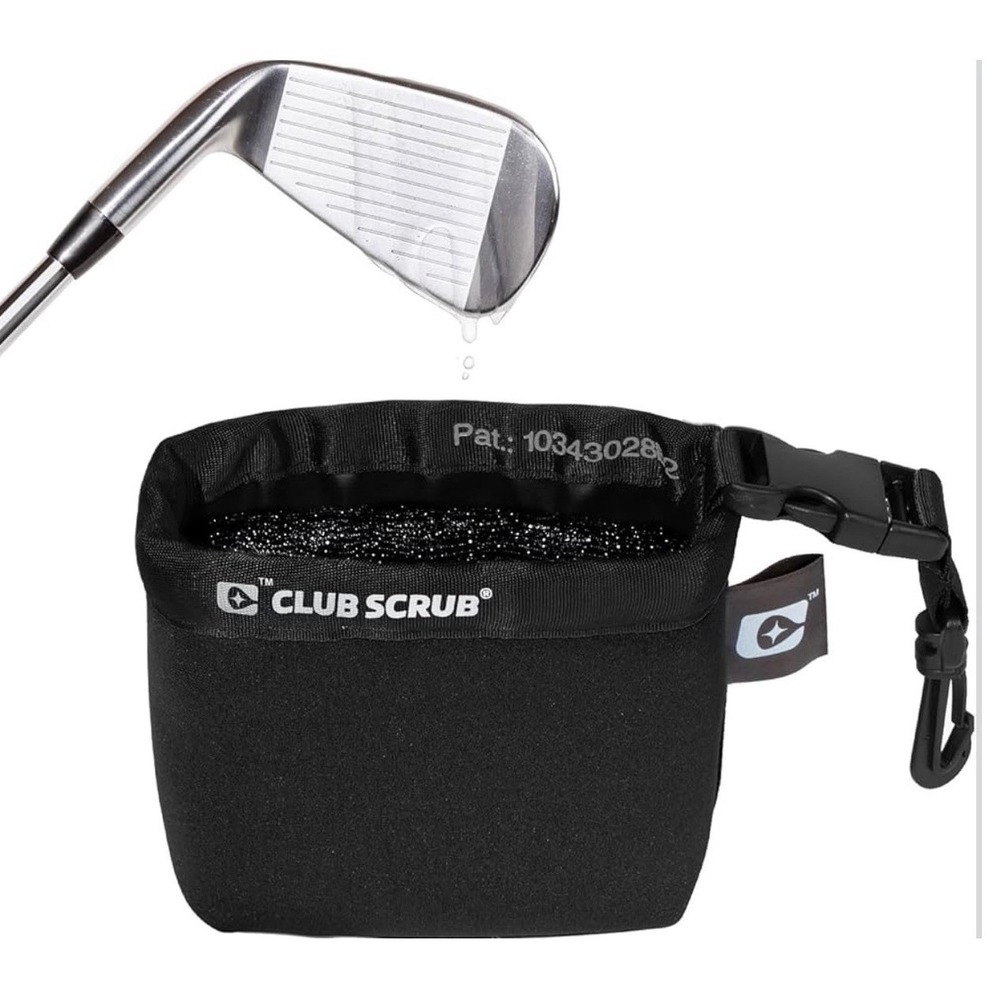 Club Scrub NWT Golf Club Ball Cleaning Bag Clip Pouch Black Neoprene Waterproof